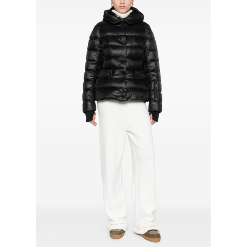 Doudoune de ski à capuche MONCLER Armoniques nylon noir bouton pression Grenoble Collection