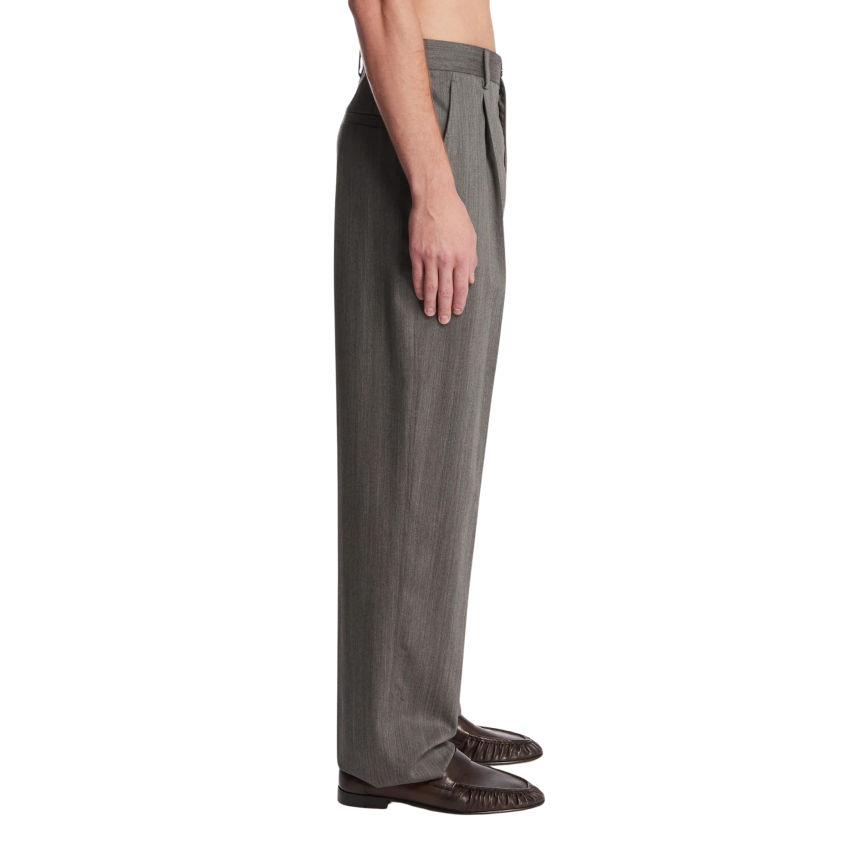 Pantalon droit ajusté VALENTINO laine rayures chevrons gris