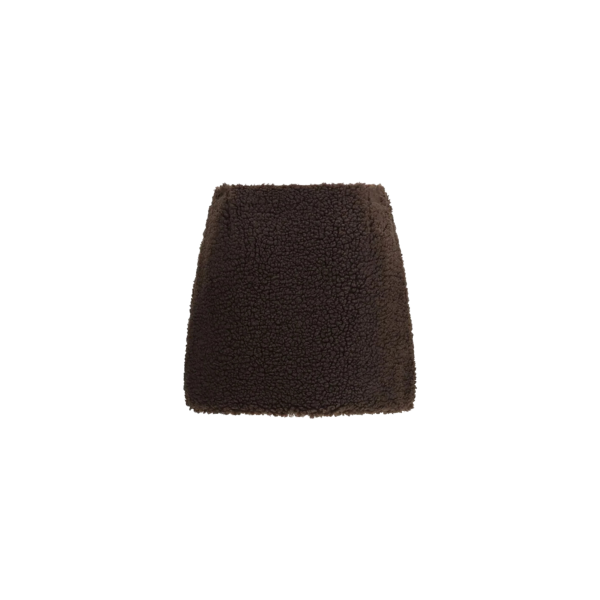 Mini jupe MONCLER en teddy polaire marron chocolat
