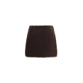 Mini jupe en teddy polaire marron chocolat