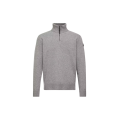 Pull col montant zippé laine vierge polyamide cachemire gris