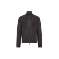Cardigan zippé col roulé laine vierge gris Grenoble Collection