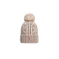 Bonnet en laine alpaga mélangé beige marron avec pompon Grenoble Collection