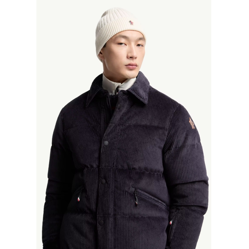 Bonnet MONCLER aine vierge côtelée blanche Grenoble Collection
