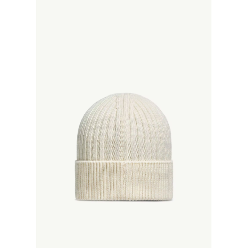 Bonnet MONCLER aine vierge côtelée blanche Grenoble Collection