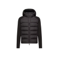 Cardigan zippé à capuche bi matière laine et Polartec ® matelassé noir Grenoble Collection