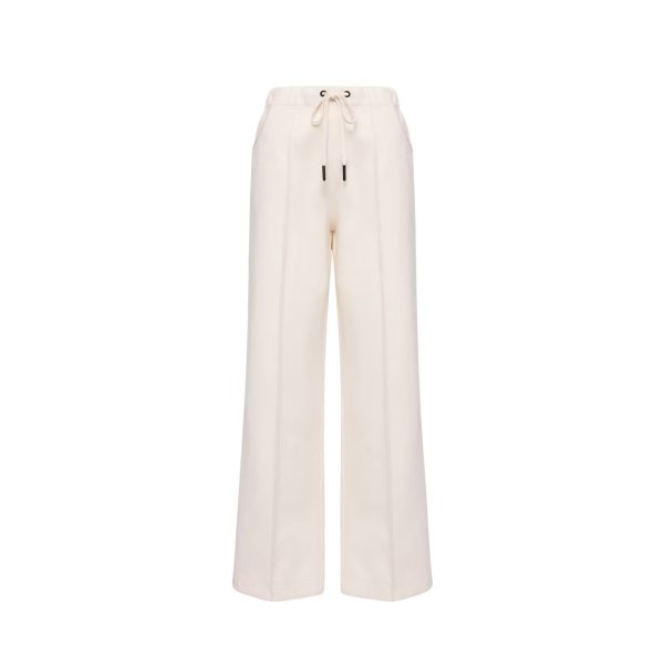 Pantalon de survêtement droit MONCLER maille interlock écrue taille élastique Grenoble Collection
