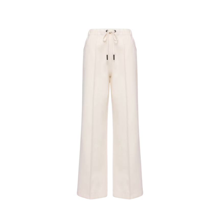 Pantalon de survêtement droit MONCLER maille interlock écrue taille élastique Grenoble Collection