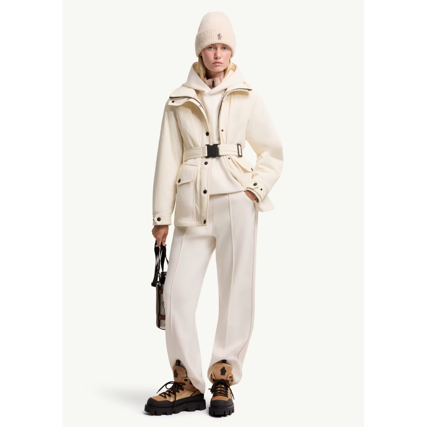 Pantalon de survêtement droit MONCLER maille interlock écrue taille élastique Grenoble Collection
