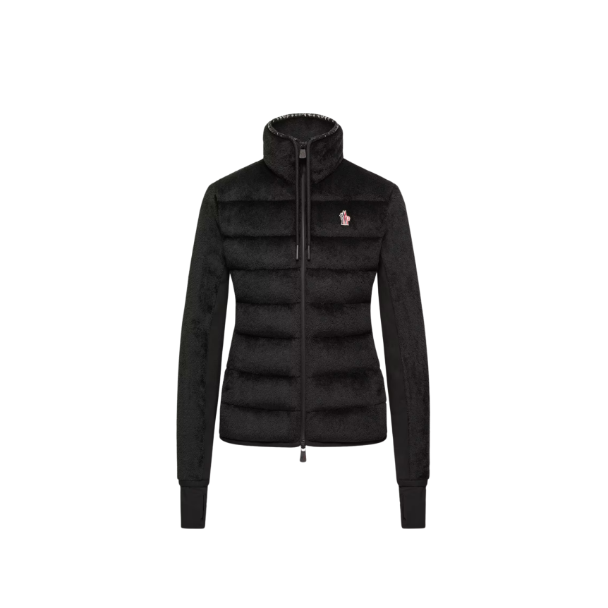 Cardigan zippé matelassé en Polartec noir Grenoble Collection
