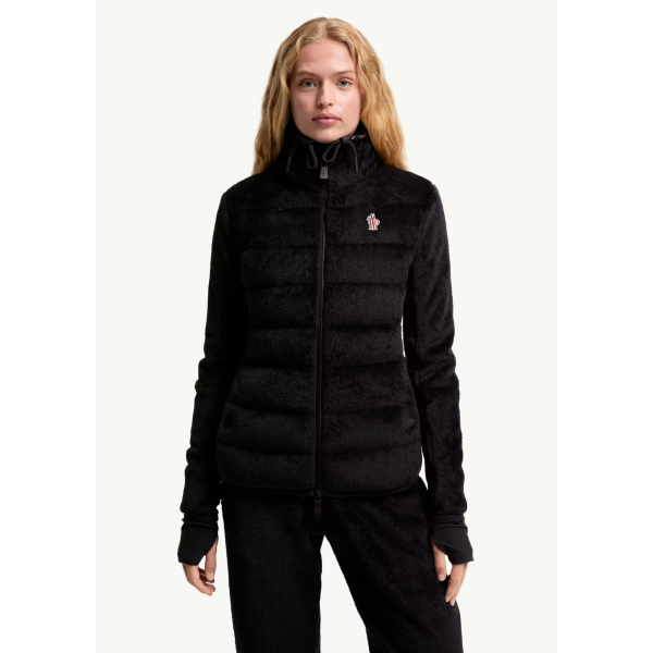 Cardigan zippé matelassé en Polartec noir Grenoble Collection