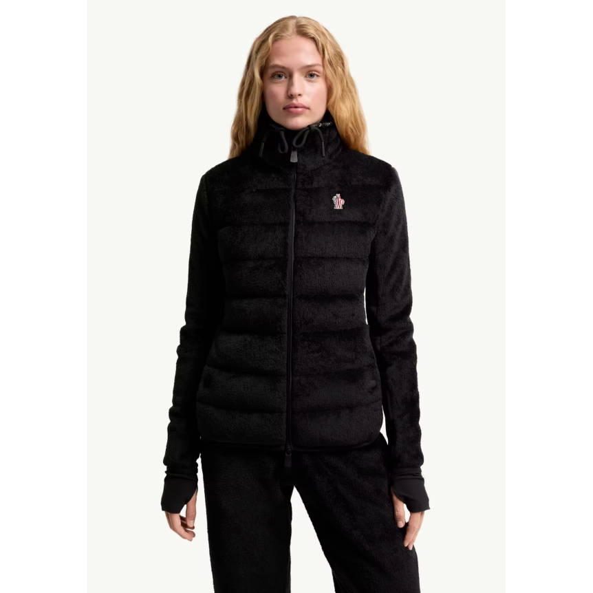Cardigan zippé matelassé en Polartec noir Grenoble Collection