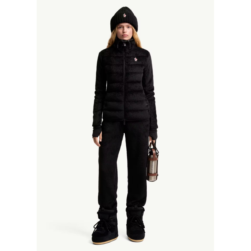 Cardigan zippé matelassé en Polartec noir Grenoble Collection