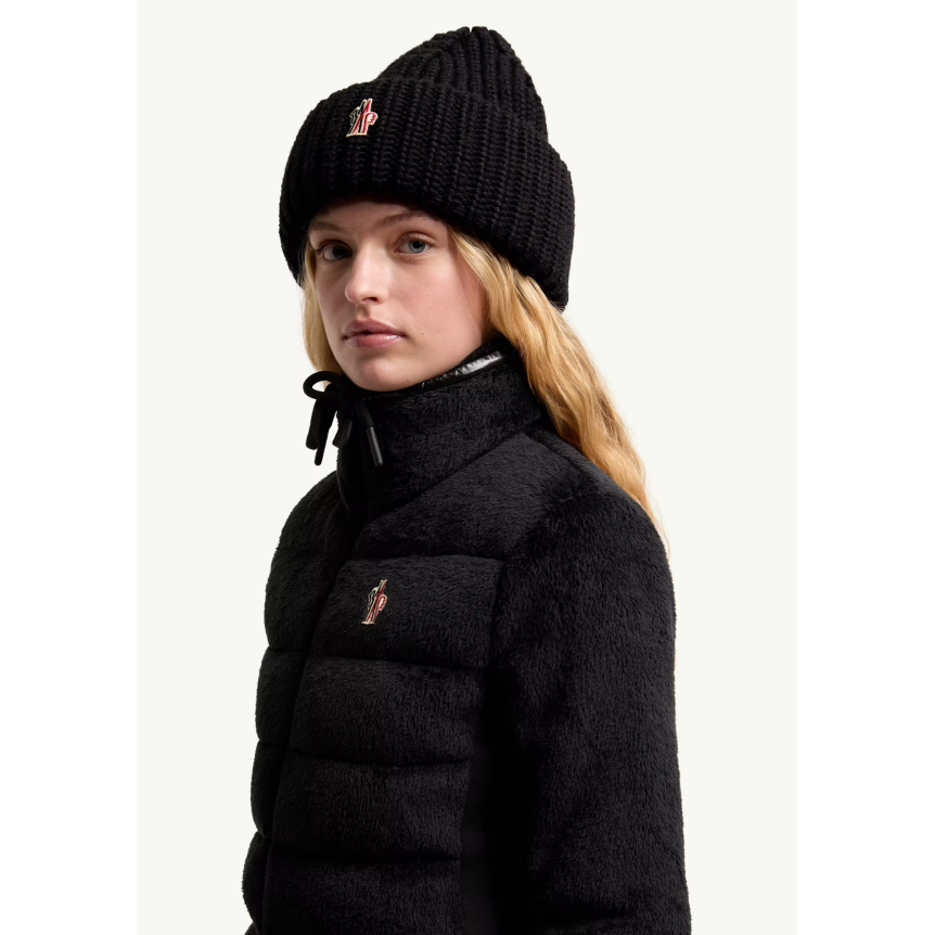 Cardigan zippé matelassé en Polartec noir Grenoble Collection