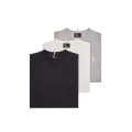 Lot de 3 t-shirts coton blanc gris bleu marine Grenoble collection