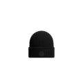 Bonnet en laine et cachemire noir à logo noir mat