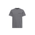 T-shirt jersey de coton gris charbon poche logo noir mat