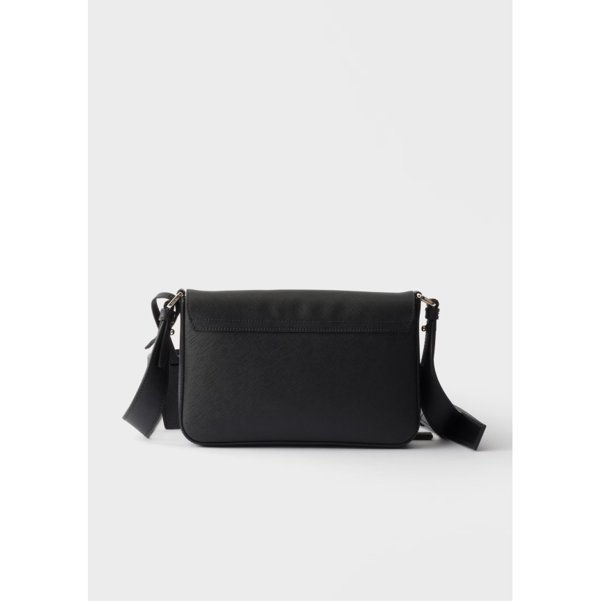 Sac porté épaule PRADA en cuir Saffiano noir poche compagnon