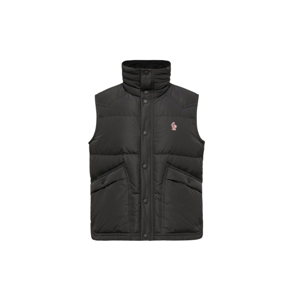 Doudoune sans manches MONCLER Evans nylon noir doublée velours Grenoble Collection