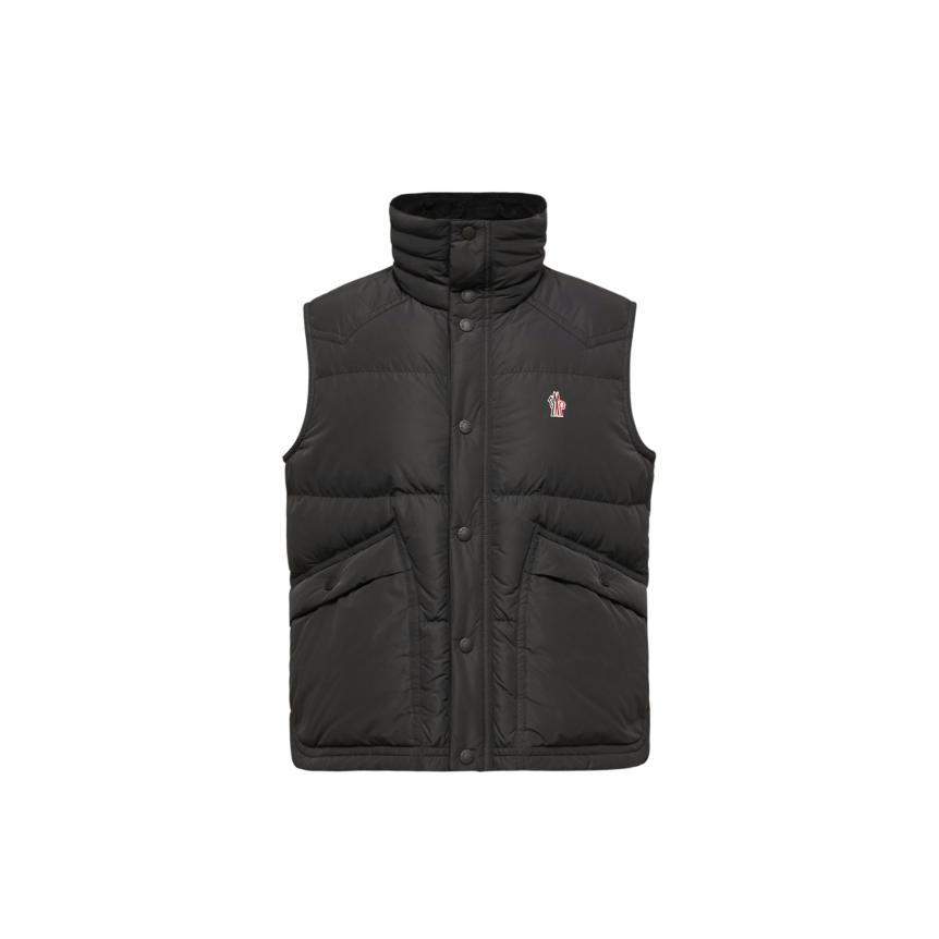 Doudoune sans manches MONCLER Evans nylon noir doublée velours Grenoble Collection