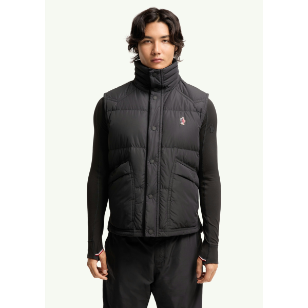 Doudoune sans manches MONCLER Evans nylon noir doublée velours Grenoble Collection