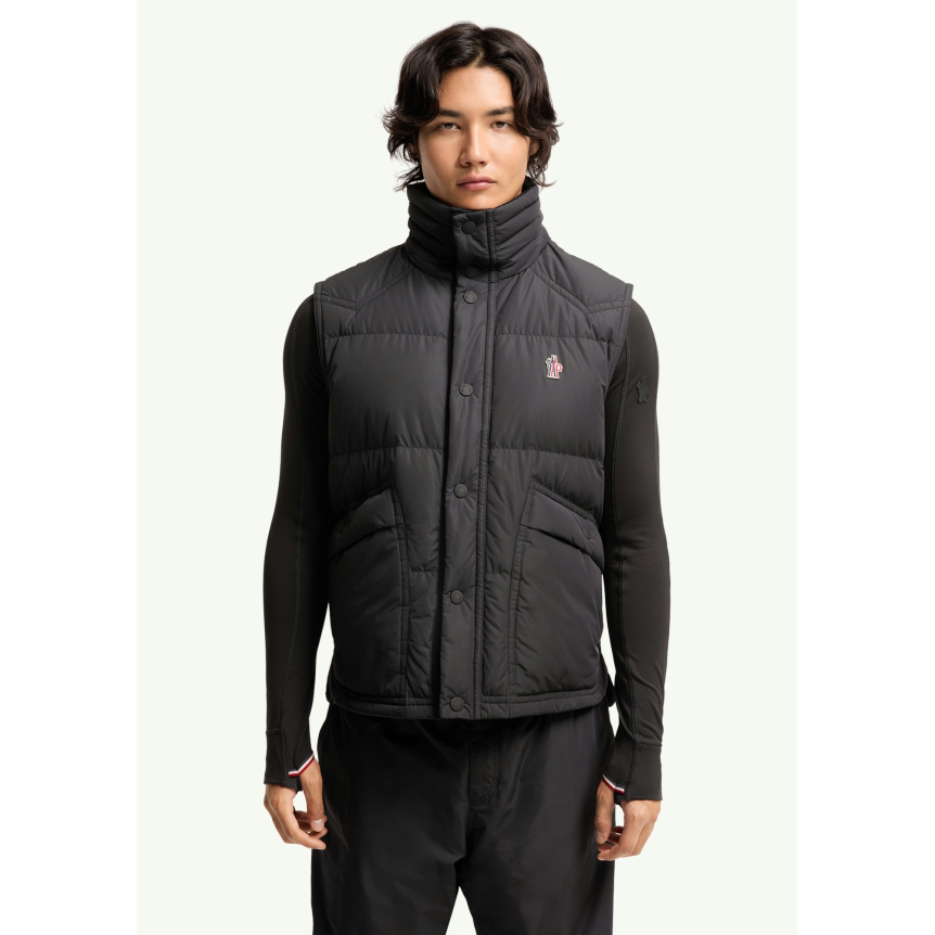 Doudoune sans manches MONCLER Evans nylon noir doublée velours Grenoble Collection