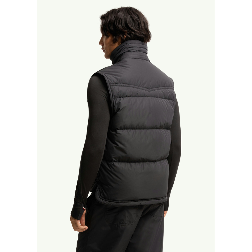 Doudoune sans manches MONCLER Evans nylon noir doublée velours Grenoble Collection