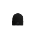Bonnet en laine noir à logo noir bande tricolore arrière