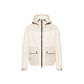 Blouson Cardigan zippé à capuche en molleton Polartec® écru poche nylon pression Grenoble Collection