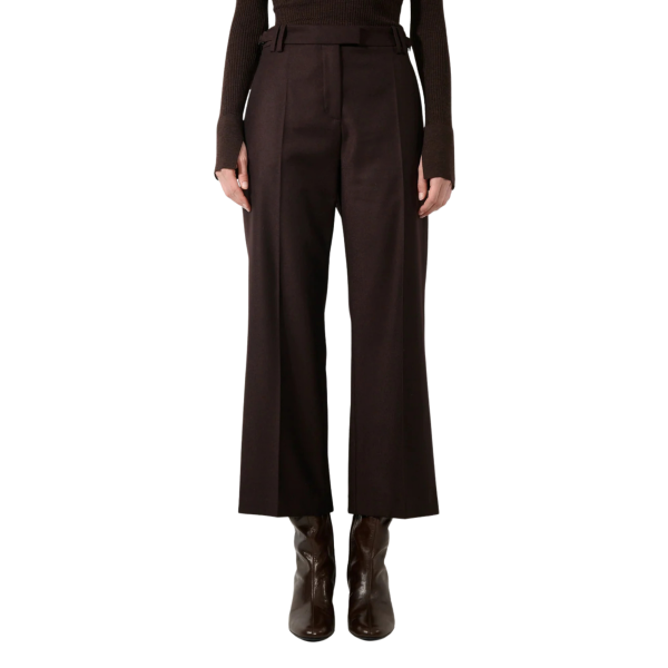 Pantalon flanelle laine bordeaux 7/8 tirette