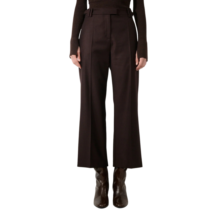 Pantalon flanelle laine bordeaux 7/8 tirette