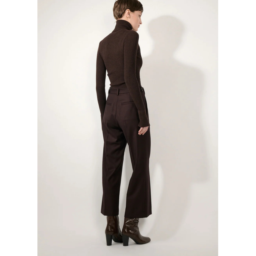 Pantalon flanelle laine bordeaux 7/8 tirette