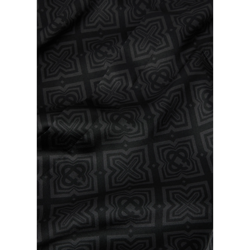 Chemise manche courte CASABLANCA soie monogramme radiating noir