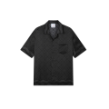Chemise manche courte soie monogramme radiating noir