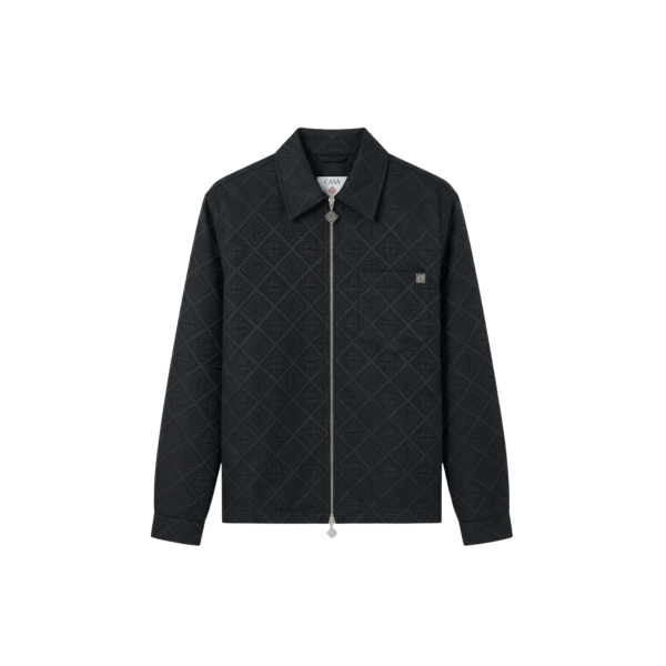 Surchemise CASABLANCA blouson zippé nylon noir monogramme