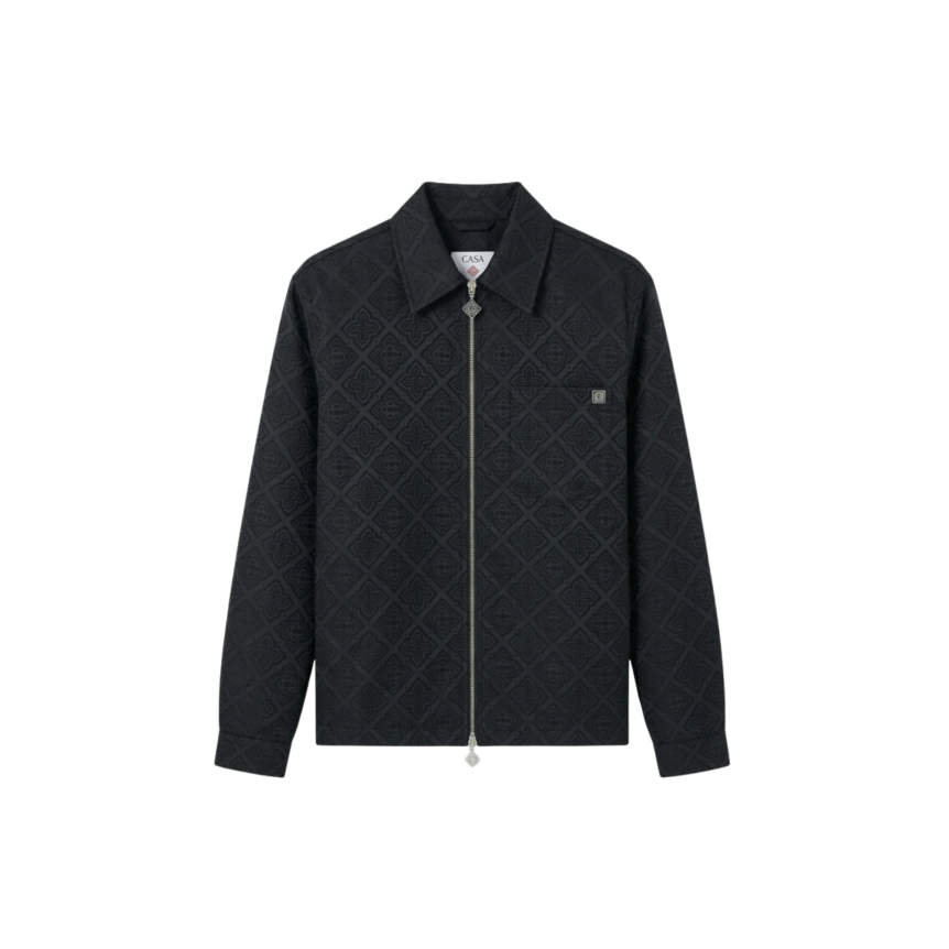 Surchemise CASABLANCA blouson zippé nylon noir monogramme