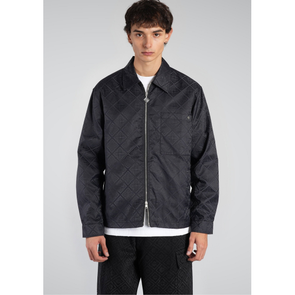 Surchemise CASABLANCA blouson zippé nylon noir monogramme