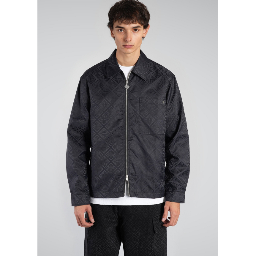 Surchemise CASABLANCA blouson zippé nylon noir monogramme