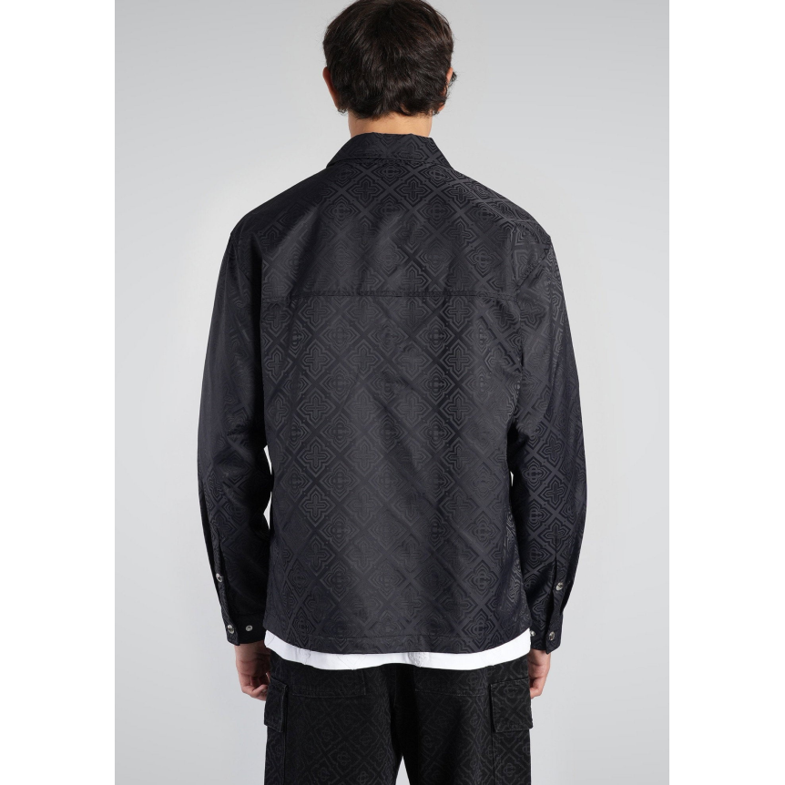 Surchemise CASABLANCA blouson zippé nylon noir monogramme