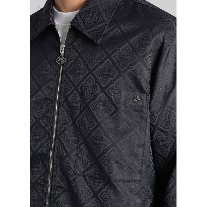 Surchemise CASABLANCA blouson zippé nylon noir monogramme