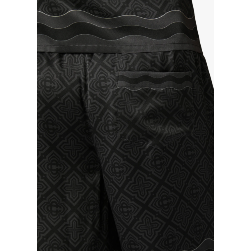 Short CASABLANCA soie monogramme radiating noir Hotel Emblem