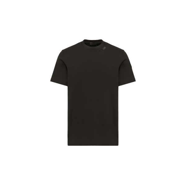 T-shirt col rond MONCLER en jersey de coton noir logo col