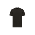 T-shirt col rond en jersey de coton noir logo col
