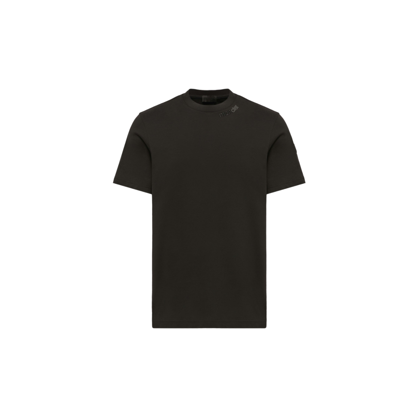 T-shirt col rond MONCLER en jersey de coton noir logo col