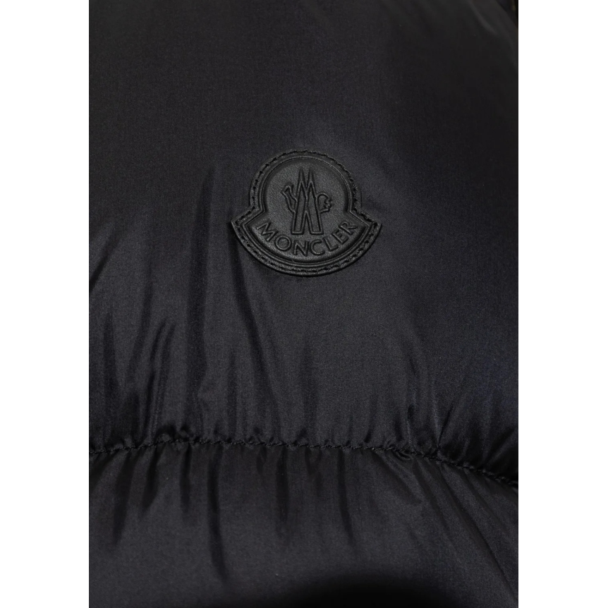 Doudoune à capuche MONCLER Diaphane nylon noir lien taille bouton doré poches