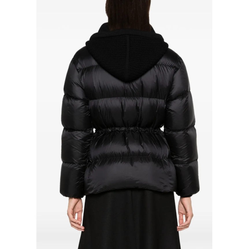 Doudoune à capuche MONCLER Diaphane nylon noir lien taille bouton doré poches