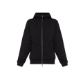 Sweat shirt à capuche zippé noir poches zippées logo noir mat