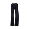 Jean droit Straight Vintage denim noir lave bas effiloché