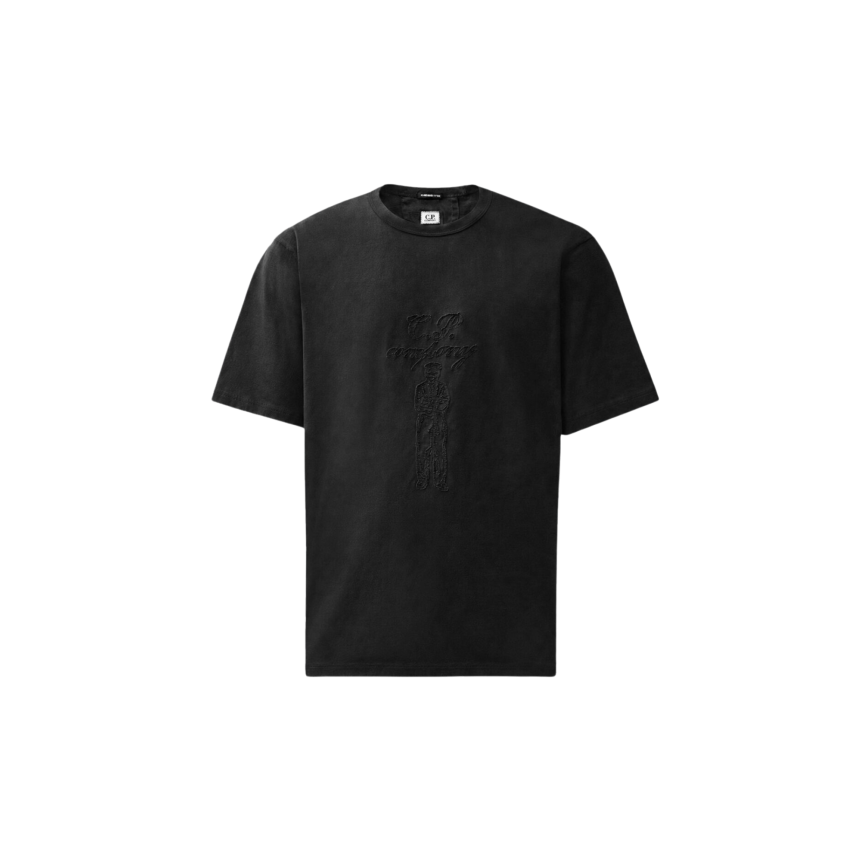 T-shirt manche courte col rond CP COMPANY coton noir broderie motif « British Sailor »