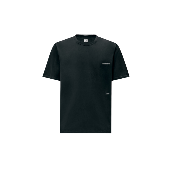 T-shirt CP COMPANY col rond coton noir Metropolis series